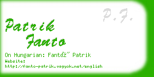 patrik fanto business card